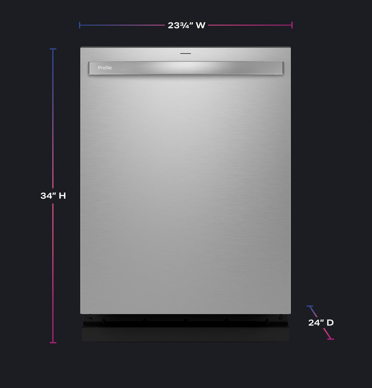 GE Profile™ ENERGY STAR® Fingerprint Resistant Top Control Stainless Interior Dishwasher with Microban™ Antimicrobial Technology