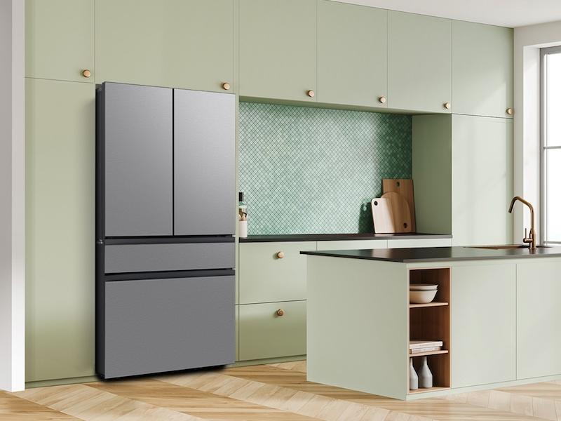 Bespoke 23 cu. ft. Counter Depth 4-Door French Door Refrigerator with Inner Beverage Center™ & FlexZone™ Drawer in Stainless Steel