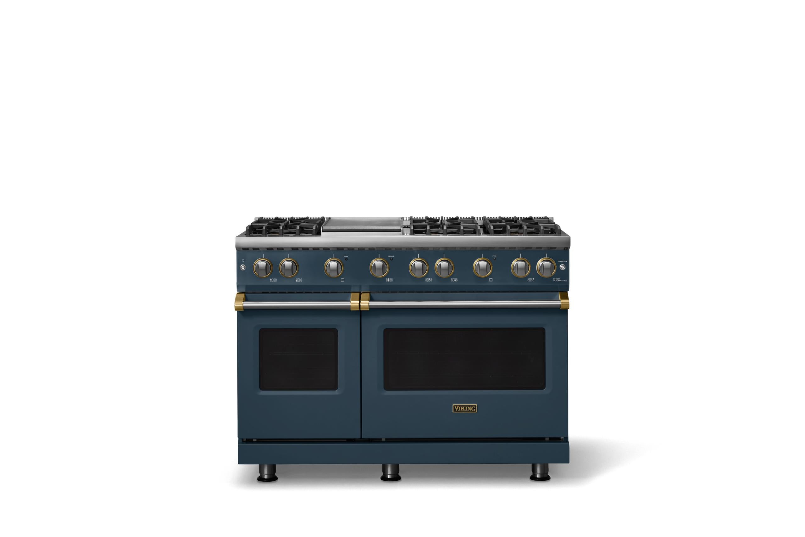 48"W. Sealed Burner Gas Range (Burner: 6g, Finish: Squall, Trim: Brushed Brass, Fuel: Propane)