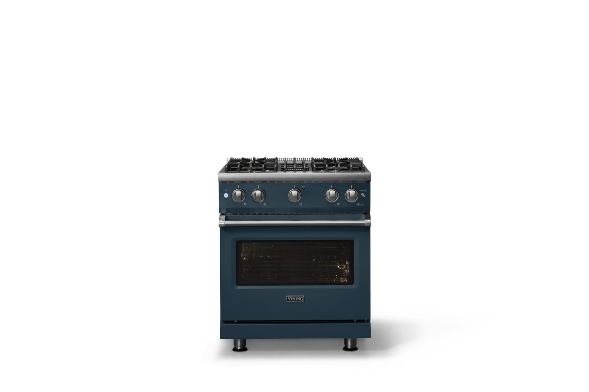 30"W. Sealed Burner Gas Range (Finish: Squall, Trim: Polished Chrome, Fuel: Natural Gas)
