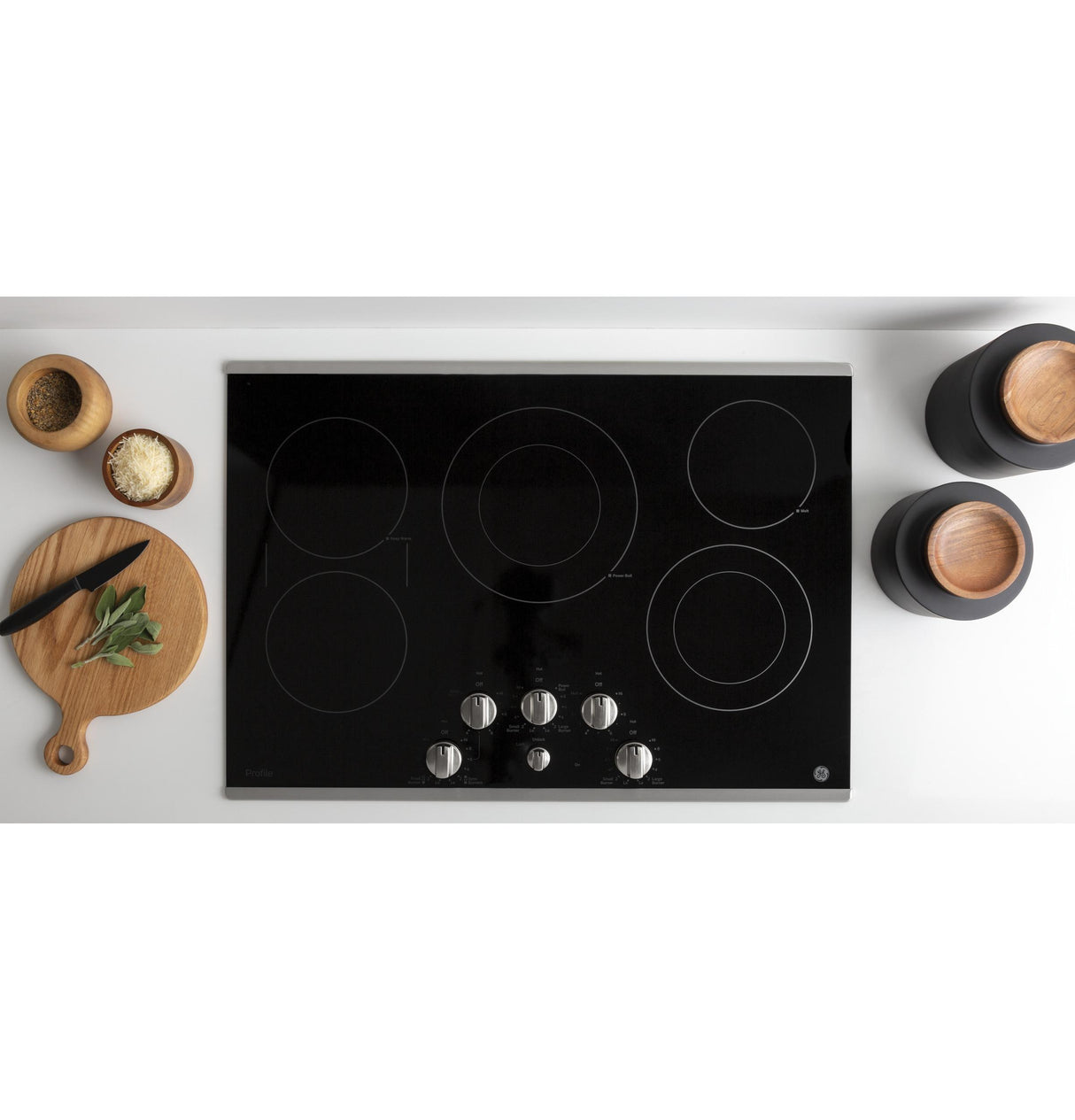 GE Profile™ 30" Built-In Knob Control Electric Cooktop
