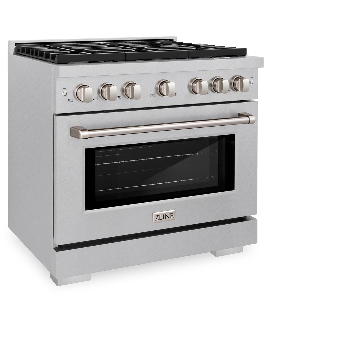 ZLINE 36 in. 5.2 cu. ft. 6 Burner Gas Range with Convection Gas Oven in DuraSnow' Stainless Steel (SGRS-36)