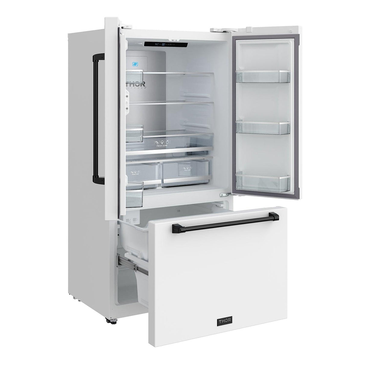 36 Inch French Door Counter Depth Refrigerator With Ice Maker - White/black Gordon Ramsay Series
