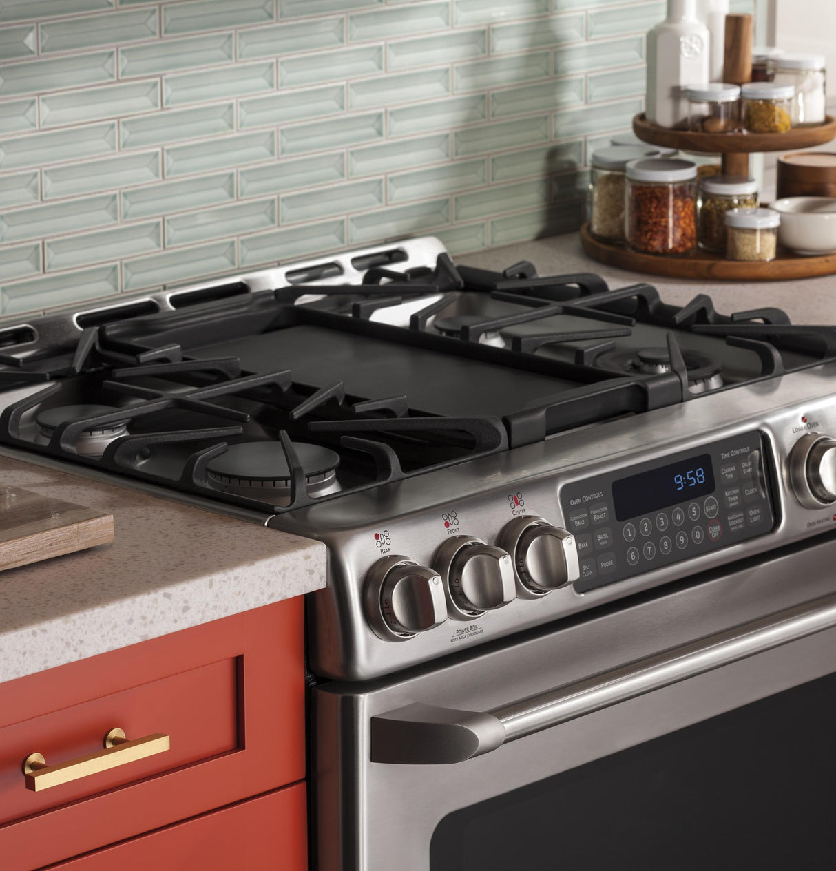 GE Cafe™ Series 30" Slide-In Front Control Range with Baking Drawer