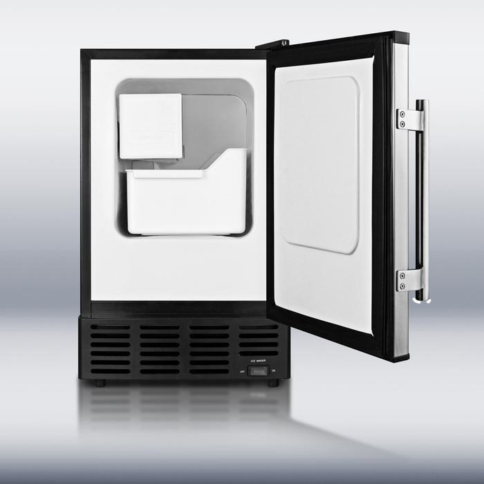 Compact icemaker with manual defrost for undercounter use
