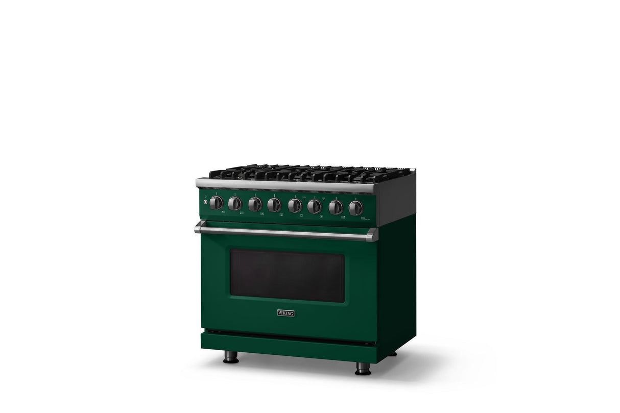 36"W. Dual Fuel Range (Burner: 6b, Finish: Ivy, Trim: Polished Chrome, Fuel: Natural Gas)