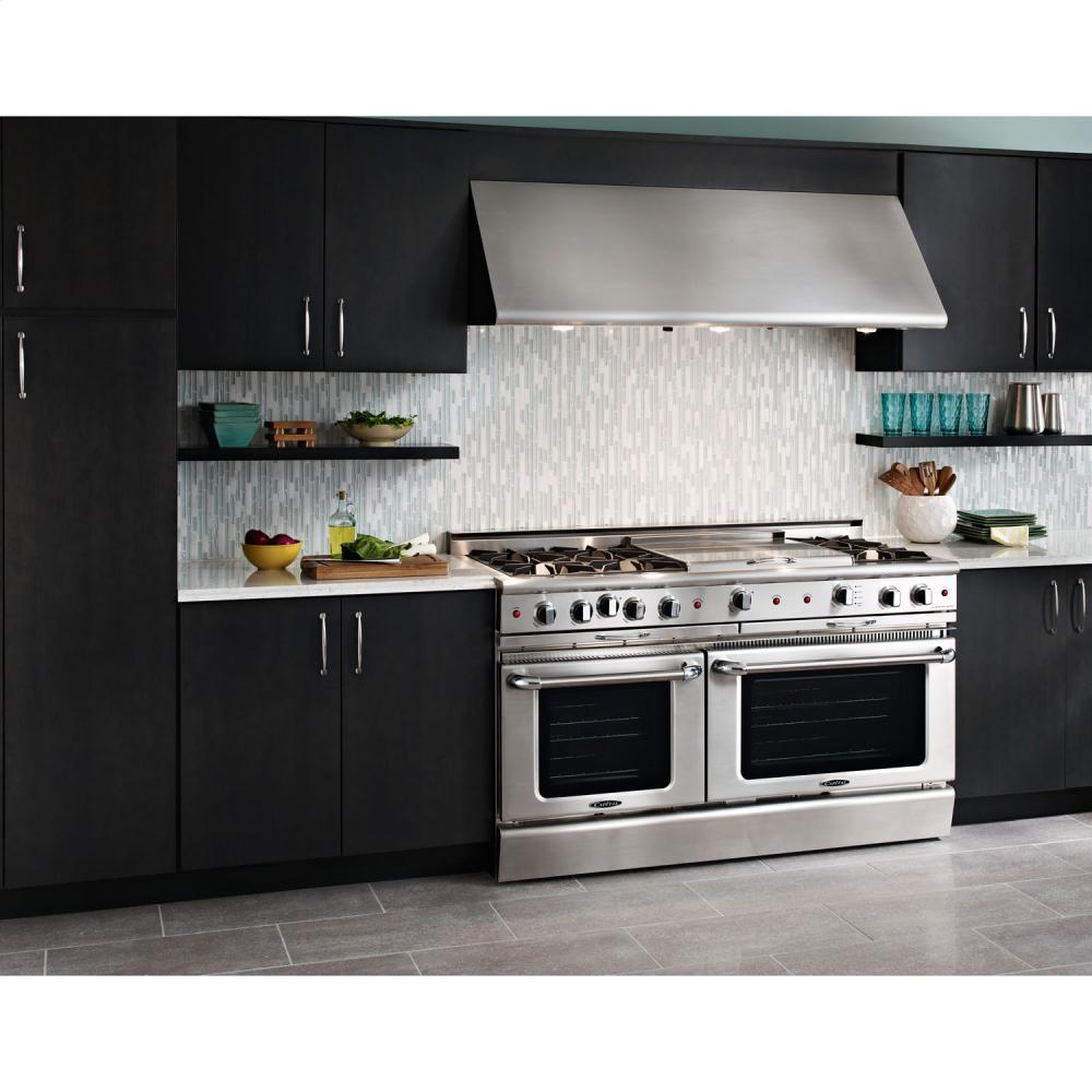60" Gas Self Clean w/ Rotisserie, 8 Open Burners, 12" Broil Burner