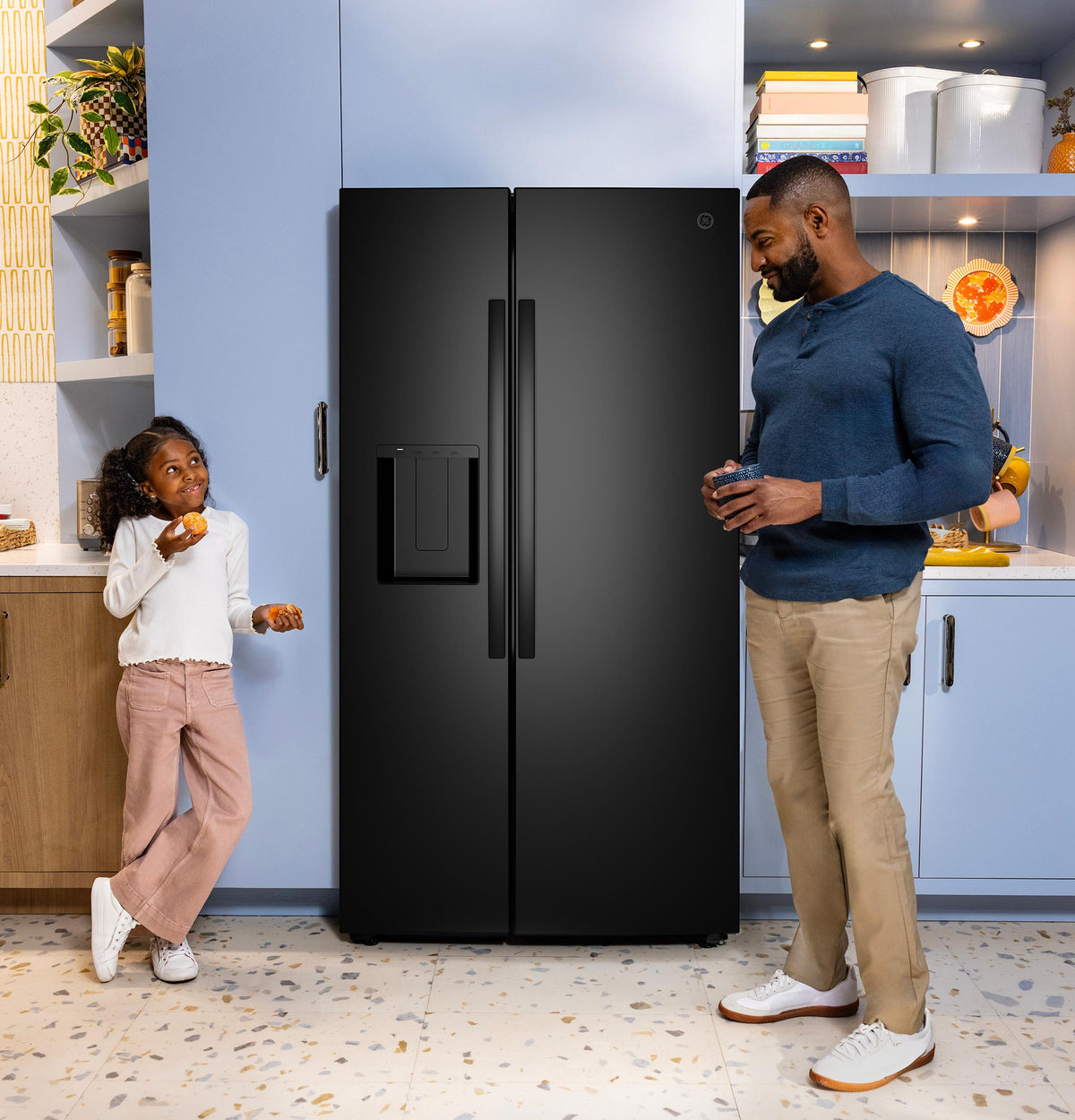 GE® 23.6 Cu. Ft. Counter-Depth Side-By-Side Refrigerator with Extra Tall Dispenser and In-Door Icemaker