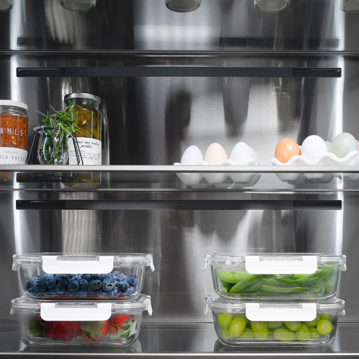 ZLINE Autograph Edition 36 in. 19.6 cu. ft. Panel Ready French Door Built-In Bottom Freezer Refrigerator with Water Dispenser and Ice Maker with Stainless Steel Interior and Matte Black Accents (SRBIVZ-36-MB)