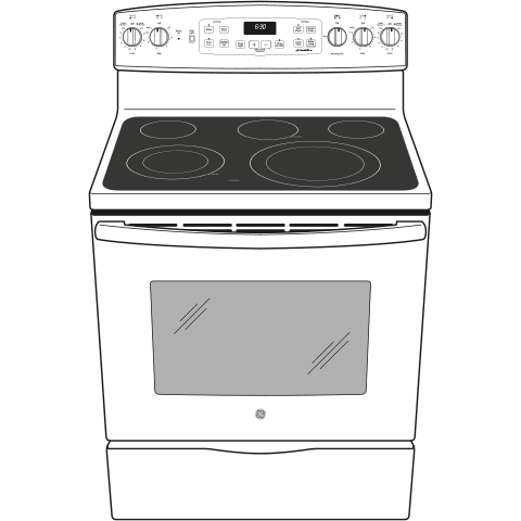 GE® 30" Free-Standing Electric Convection Range