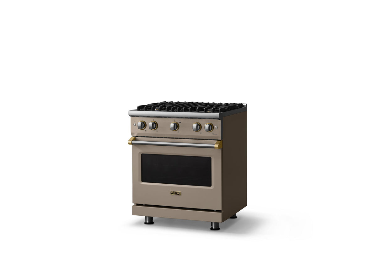 30"W. Sealed Burner Gas Range (Finish: Nantucket, Trim: Polished Chrome, Fuel: Propane)
