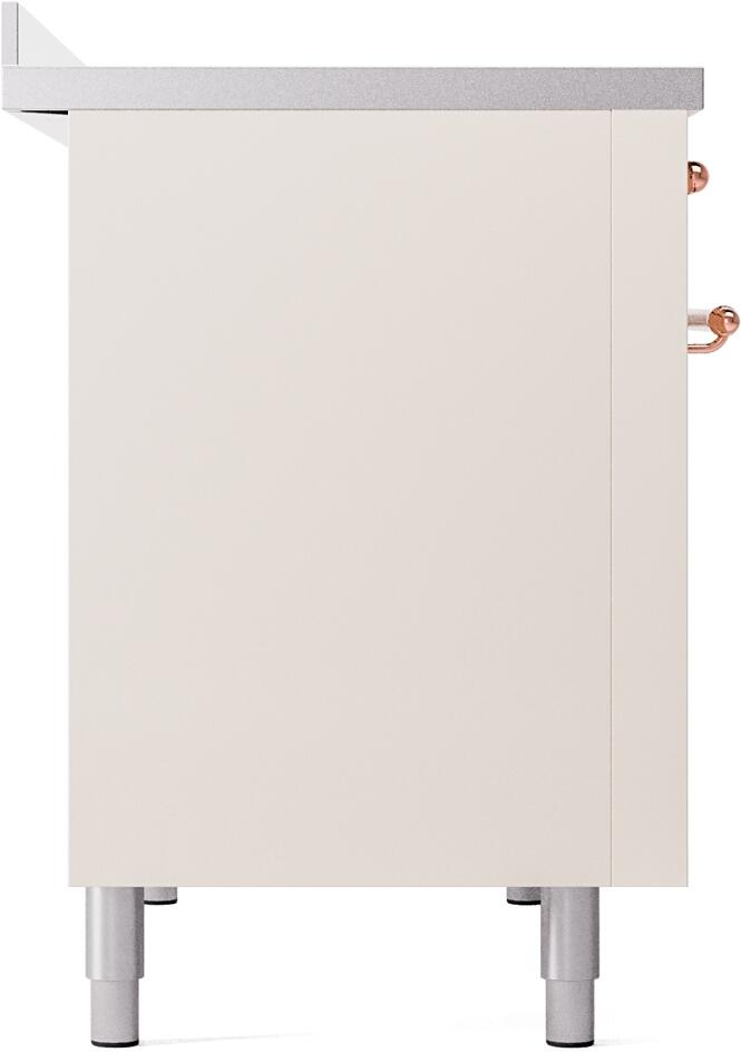 Nostalgie II 48 Inch Electric Freestanding Range in Antique White with Copper Trim