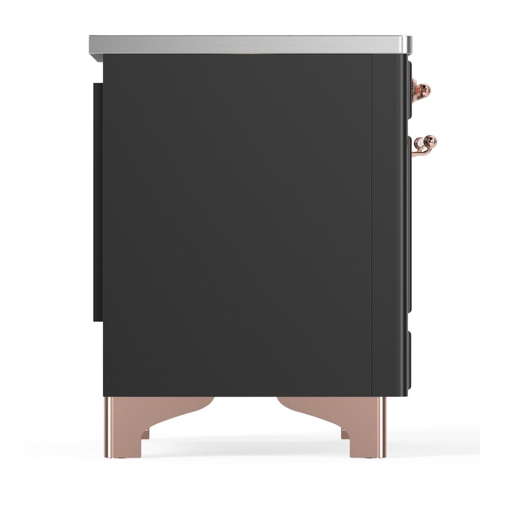 ILVE UMIB36QNR3MGP Majestic III 36 inch Induction Range with 6 Elements, 3.5 cu. ft. Total Oven Capacity (Solid Door, Graphite Matte, Copper)