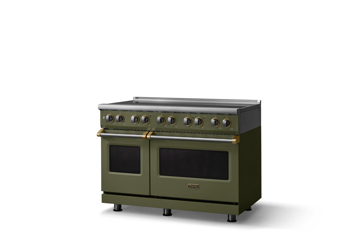 48"W. Induction Range (Finish: Martini, Trim: Brushed Brass)