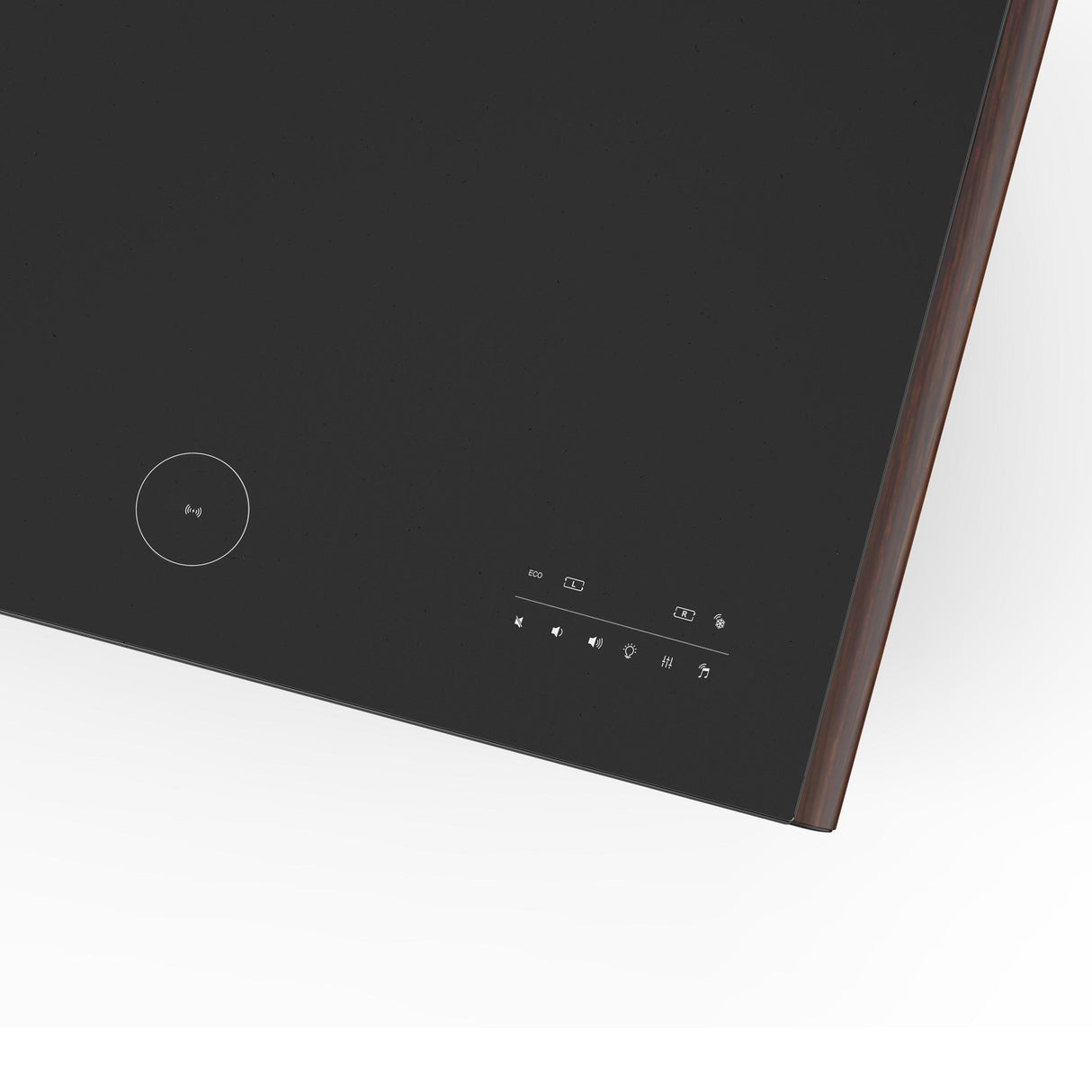 Forno Evoluto Tavolo 51-Inch Smart Coffee Table with Wood-Accent Sides - Dual Cooling Zones, Wireless Charging Pad & Built-In Bluetooth Speakers