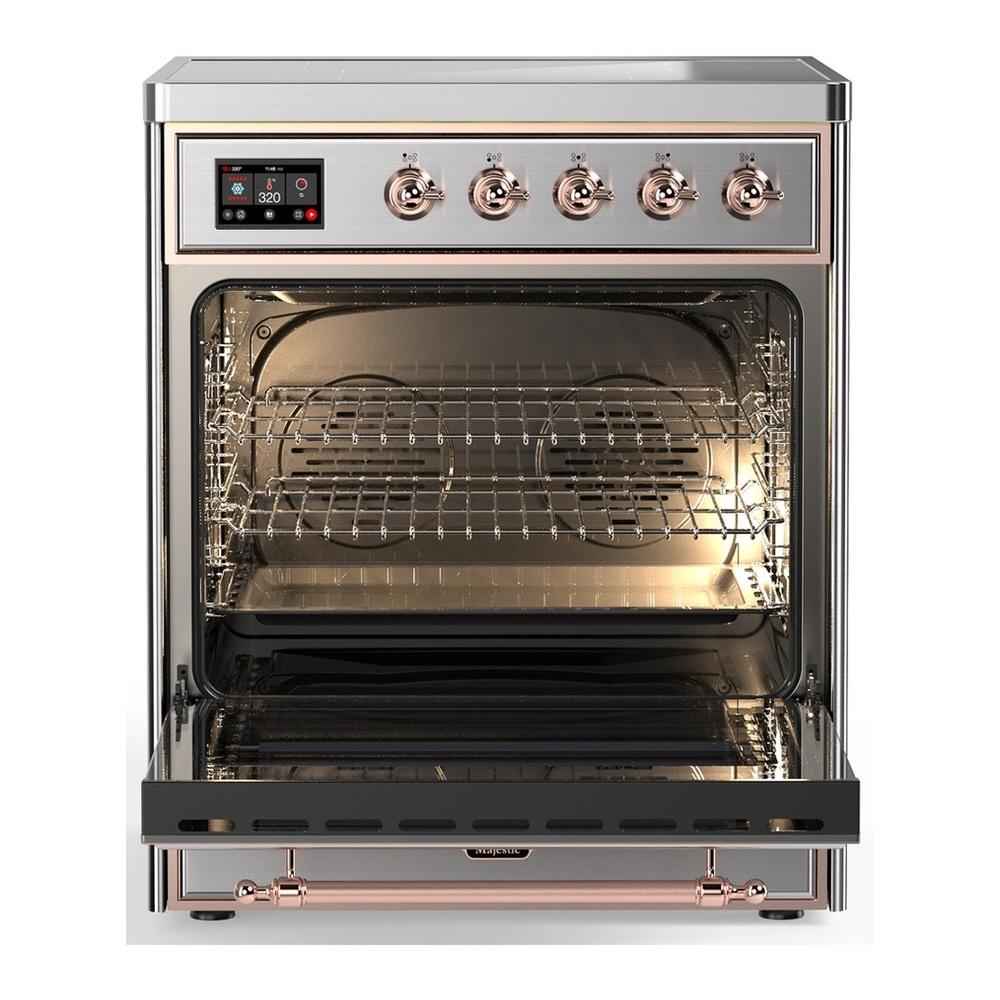 ILVE UMIB30NR3SSP Majestic III 30 inch Induction Range with 4 Elements, 4 cu. ft. Oven Capacity (Triple Glass Door, Stainless Steel, Copper)