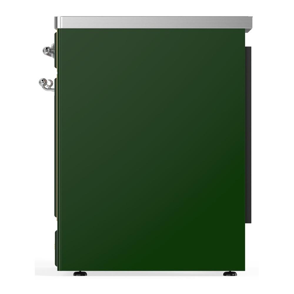 ILVE UMIB30QNR3EGC Majestic III 30 inch Induction Range with 4 Elements, 4 cu. ft. Oven Capacity (Solid Door, Emerald Green, Chrome)