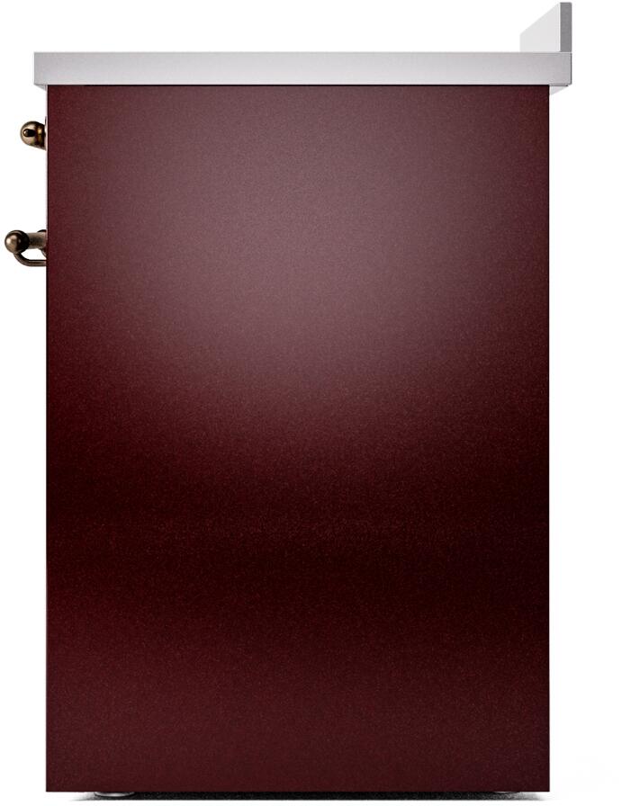 Nostalgie II 30 Inch Electric Freestanding Range in Burgundy with Bronze Trim