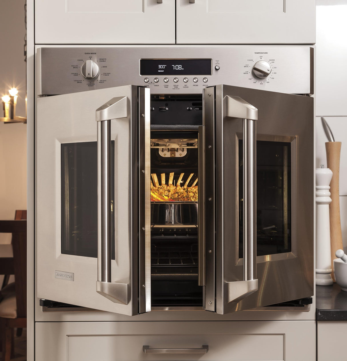 Monogram 30" Professional French-Door Electronic Convection Single Wall Oven