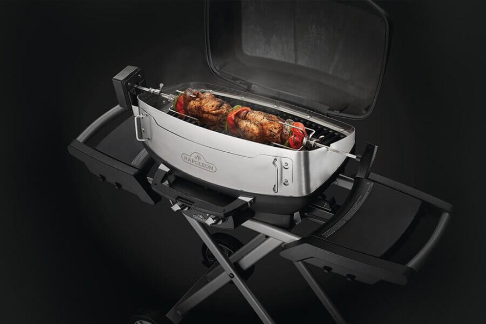 Heavy Duty Rotisserie and Shroud for PRO/TravelQ? 285 Portable Grill Models