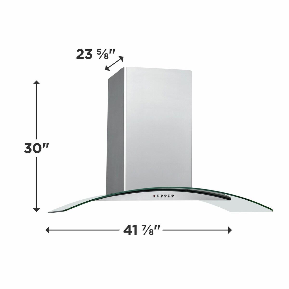 42" Glass Canopy Island Hood