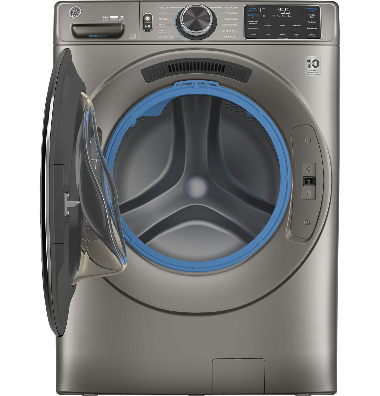 GE® ENERGY STAR® 4.8 cu. ft. Capacity Smart Front Load Steam Washer with SmartDispense™ UltraFresh Vent System with OdorBlock™ and Steam