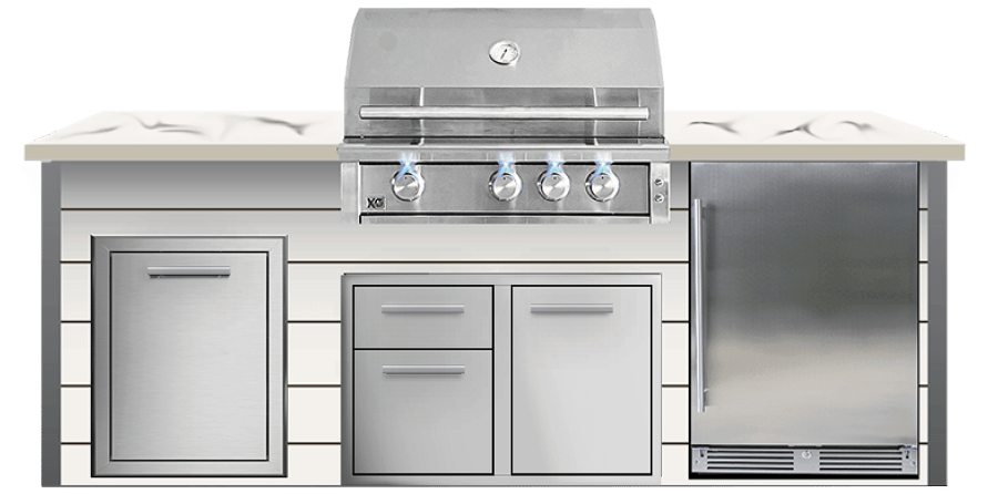 32in XLT Grill White Outdoor Kitchen Island