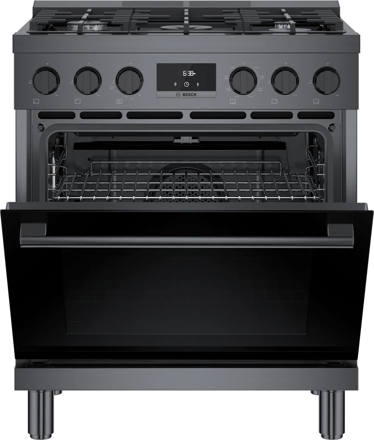 800 Series Dual Fuel Freestanding Range 30" Black Stainless Steel