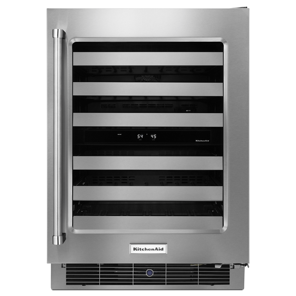 24" Stainless Steel Wine Cellar with Metal-Front Racks