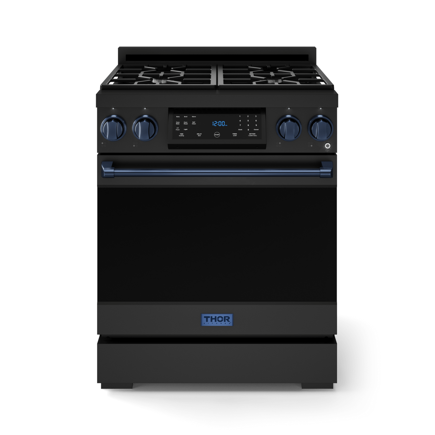 30 Inch Professional Gas Range With Tilt Panel Touch Control In Matte Black/blue Gordon Ramsay Series