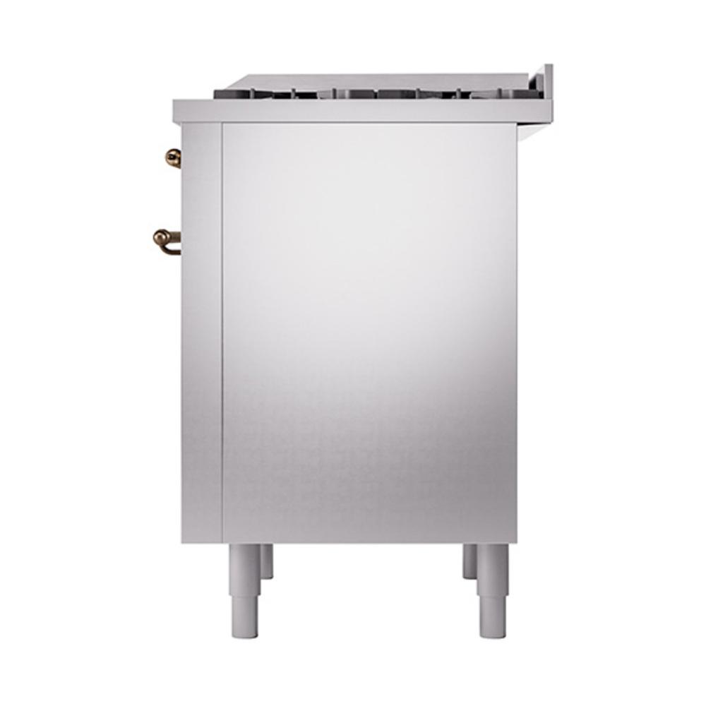 ILVE UN36FQNMPSSBLP Nostalgie II Noblesse 36 inch Dual Fuel Range (Liquid Propane, Solid Door, Stainless Steel, Burnished)