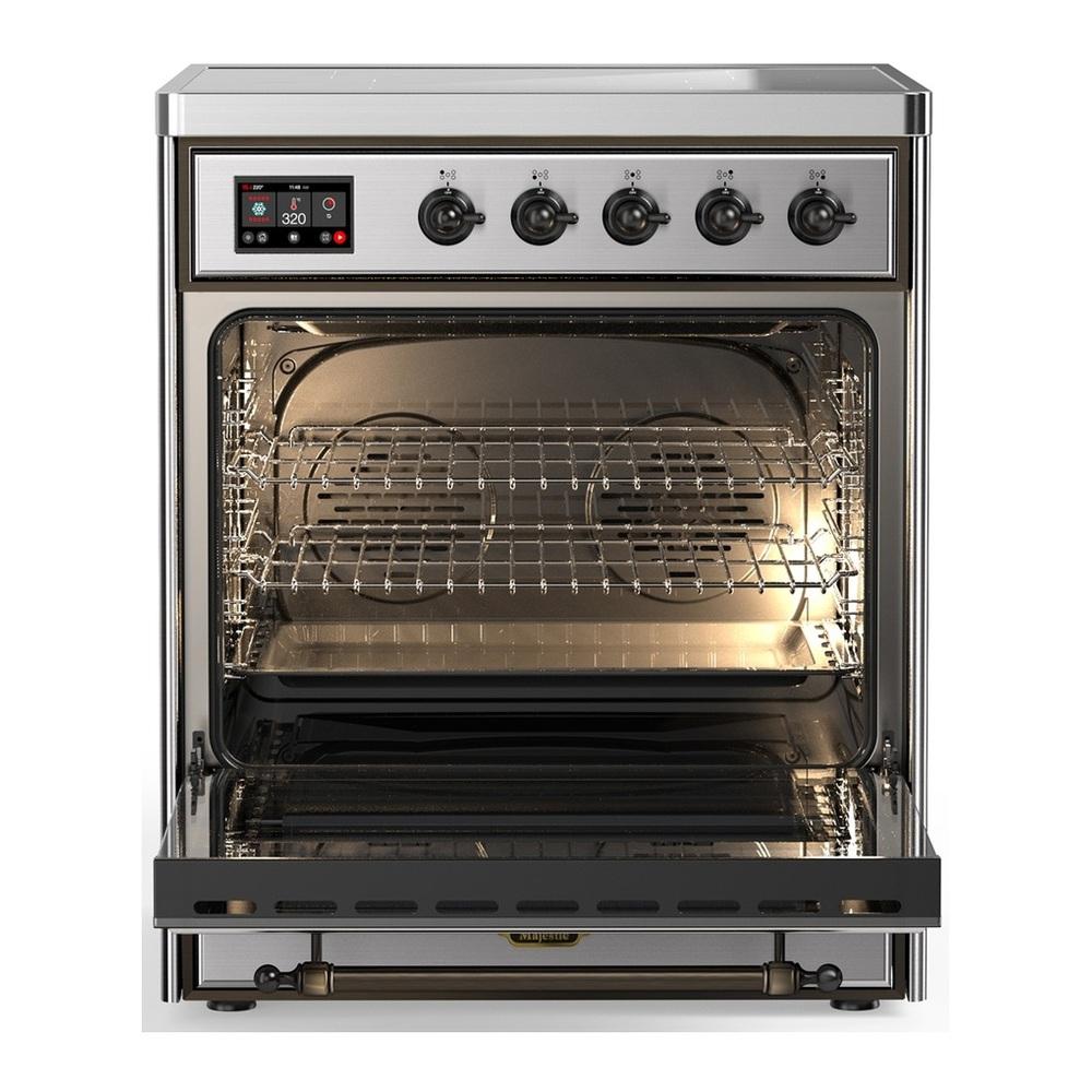 ILVE UMIB30NR3SSB Majestic III 30 inch Induction Range with 4 Elements, 4 cu. ft. Oven Capacity (Triple Glass Door, Stainless Steel, Burnished)