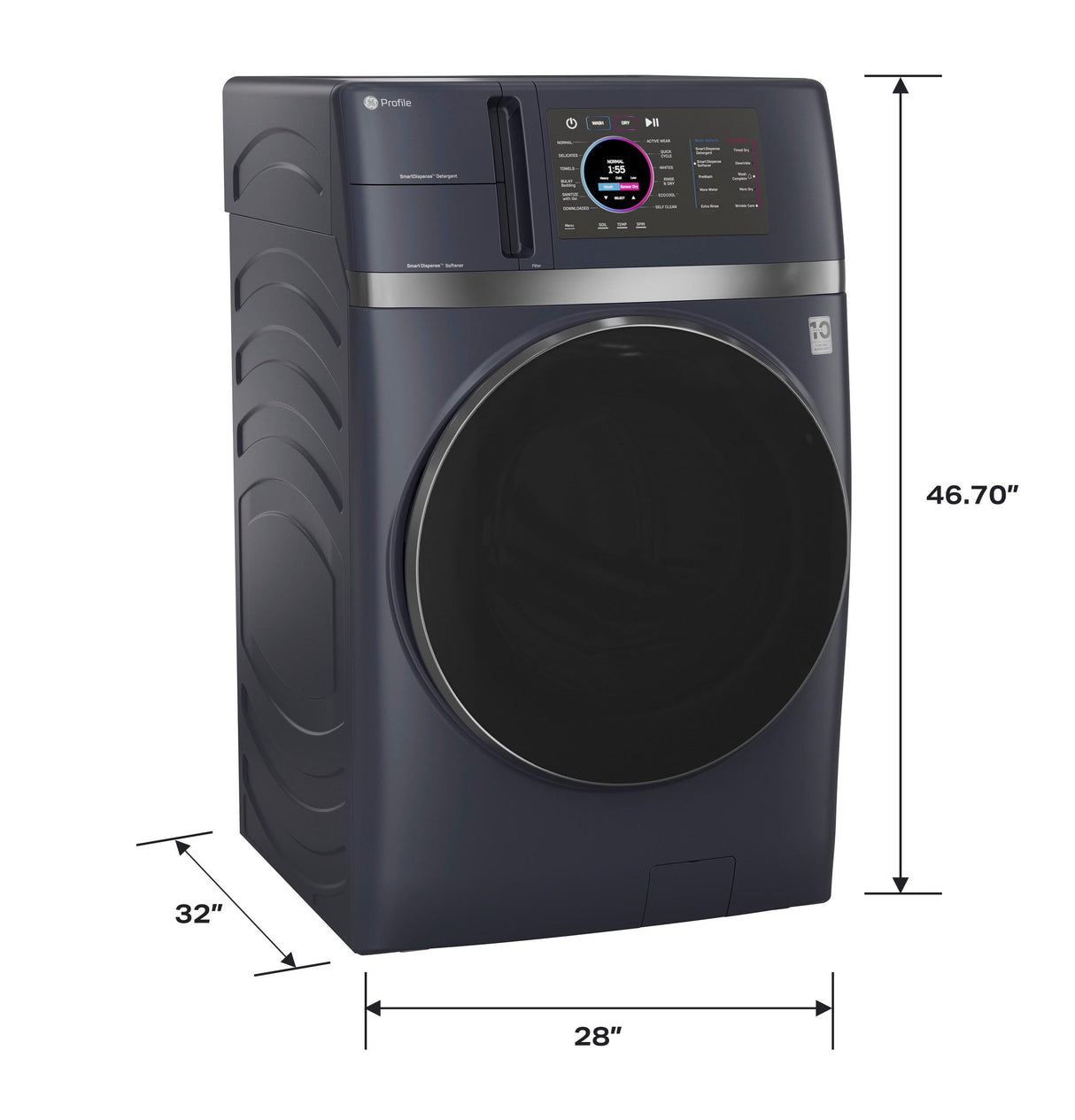 GE Profile™ ENERGY STAR® 4.8 cu. ft. Capacity UltraFast Combo with Ventless Inverter Heat Pump Technology Washer/Dryer