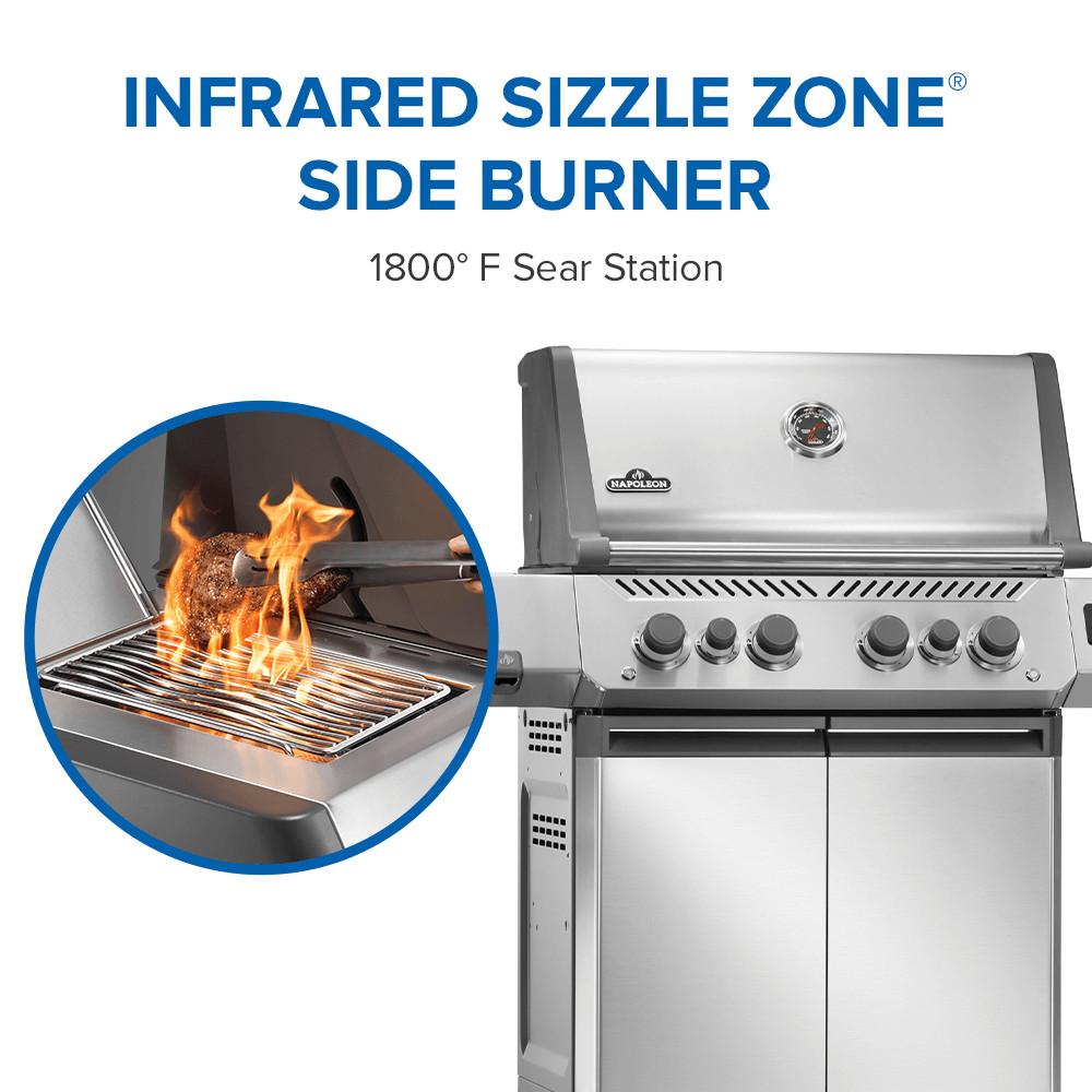 Prestige 500 Connected RSIB with Infrared Side and Rear Burner , Natural Gas, Stainless Steel