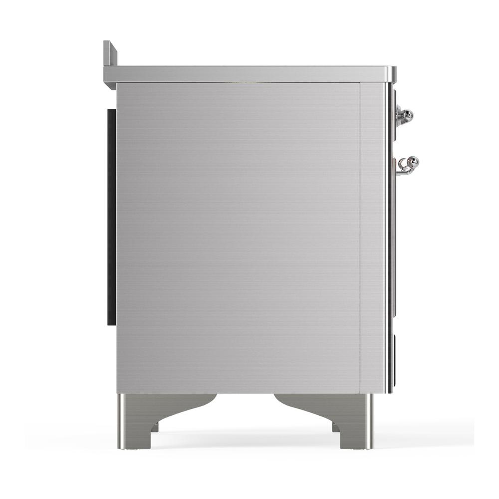 ILVE UMIB48NR3SSC Majestic III 48 inch Induction Range with 6 Elements, 5.02 cu. ft. Total Oven Capacity (Triple Glass Door, Stainless Steel, Chrome)