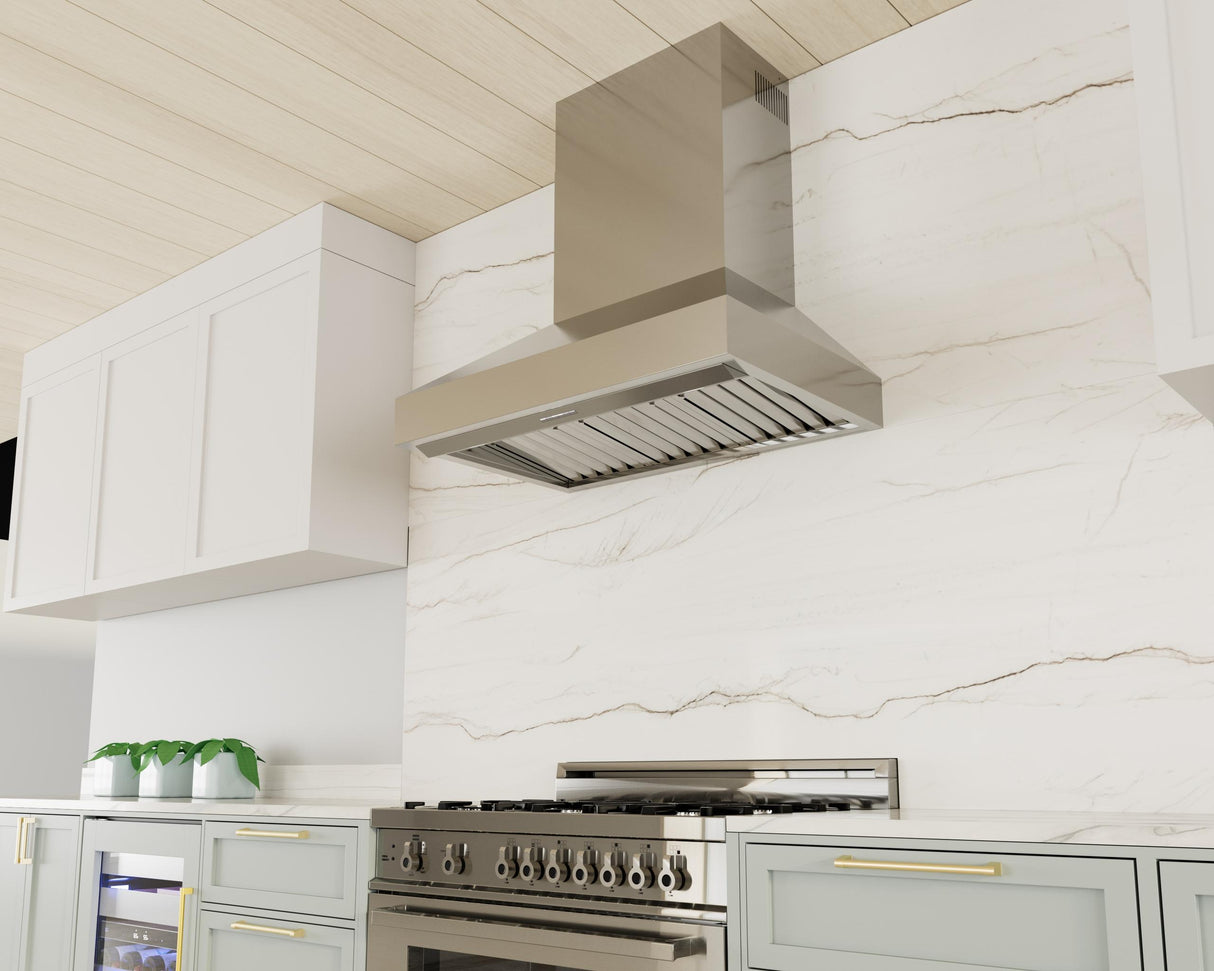48in Pro Wall Chimney Hood Stainless Steel Straight Lip 1000 CFM