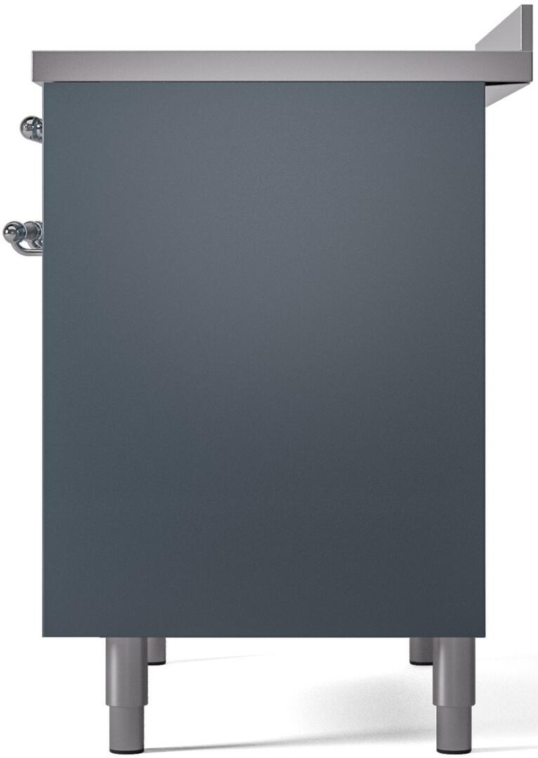 Nostalgie II 40 Inch Electric Freestanding Range in Blue Grey with Chrome Trim