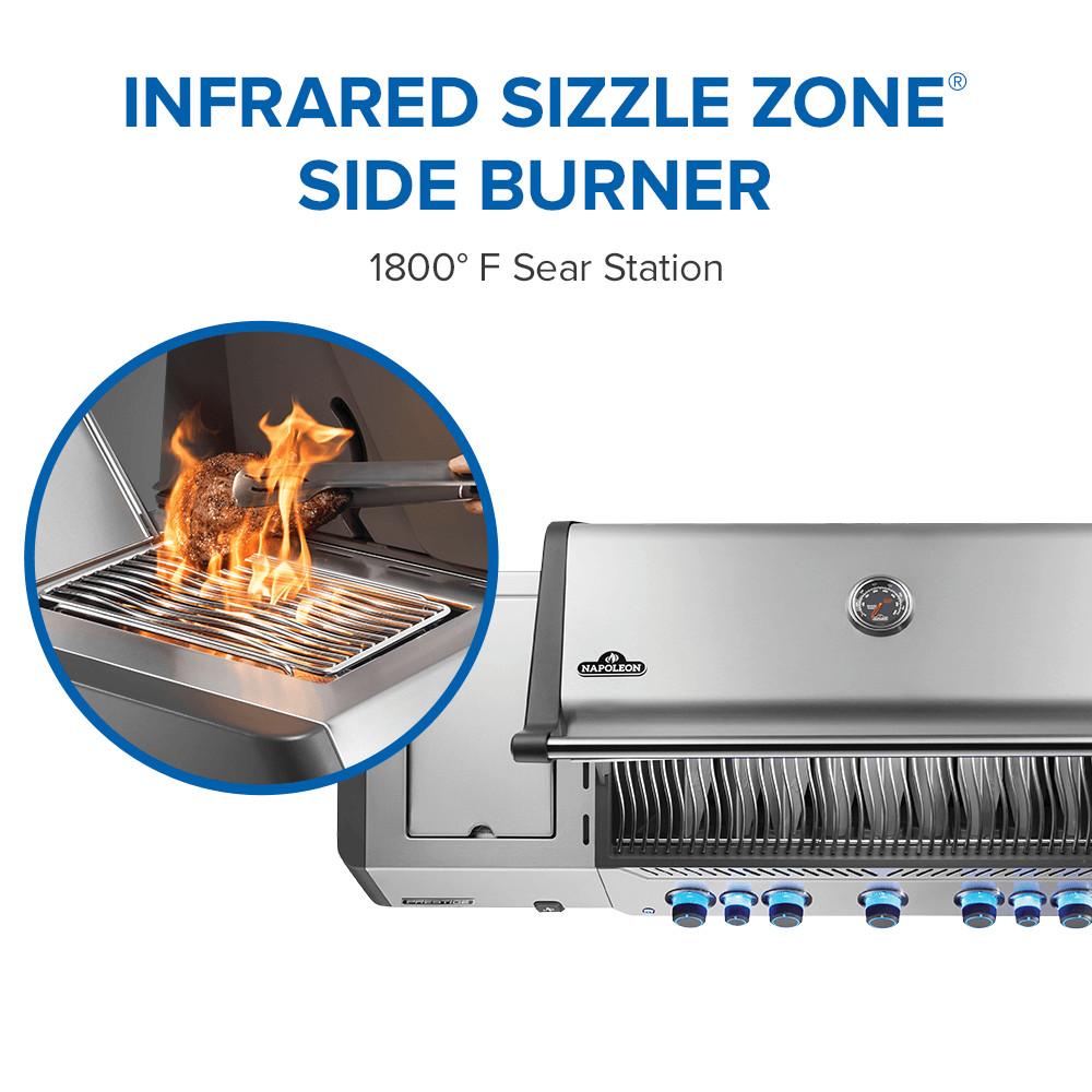 Prestige 665 Connected RSIB with Infrared Side and Rear Burner , Natural Gas, Stainless Steel