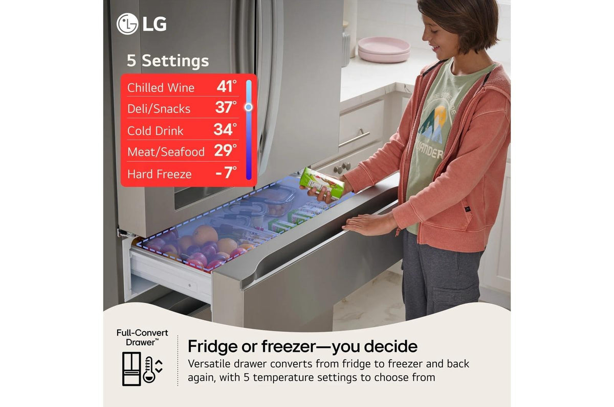 29 cu. ft. Standard-Depth MAX™ 4-Door French Door Refrigerator with Mini Craft Ice™ and Full-Convert Drawer™