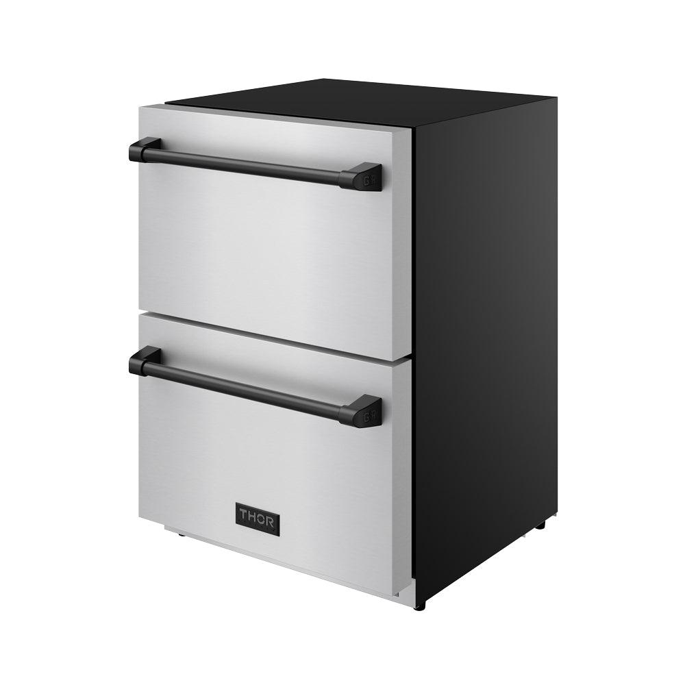 24 Inch Undercounter Built-in / Freestanding Drawer Freezer - Stainless Steel/black Gordon Ramsay Series
