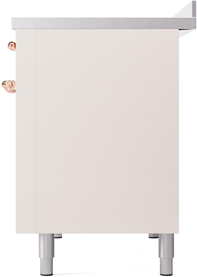 Nostalgie II 48 Inch Electric Freestanding Range in Antique White with Copper Trim
