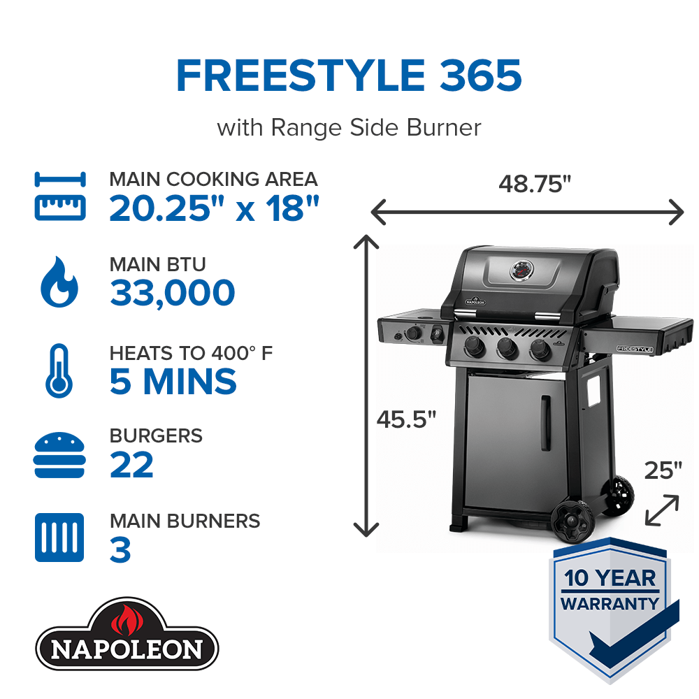 Freestyle? 365 SB with Range Side Burner , Propane, Graphite Grey