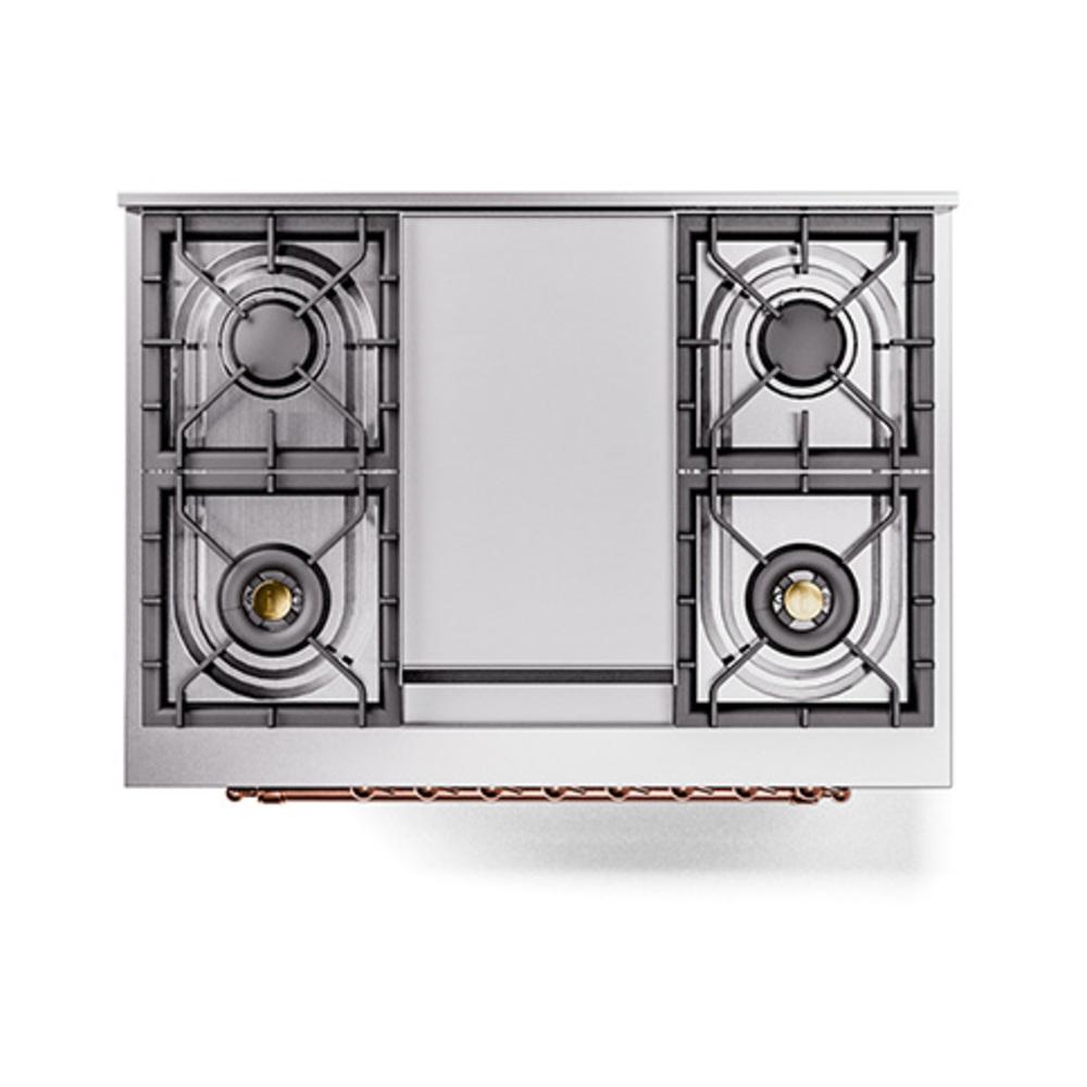 ILVE UN36FNMPBUP Nostalgie II Noblesse 36 inch Dual Fuel Range (Natural Gas, Triple Glass Door, Burgundy, Copper)
