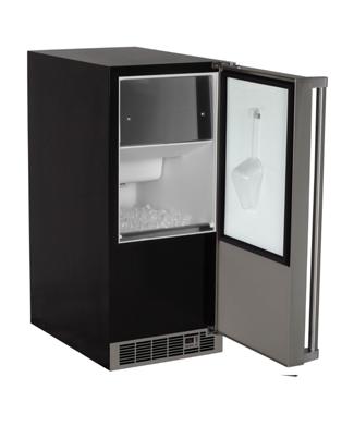 15" Clear Ice Machine - Solid Stainless Door with Pump - Right Hinge