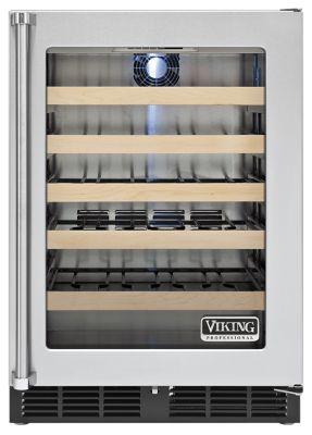 24" Undercounter Wine Cellar VWCI, Clear Glass, Right Hinge/Left Handle