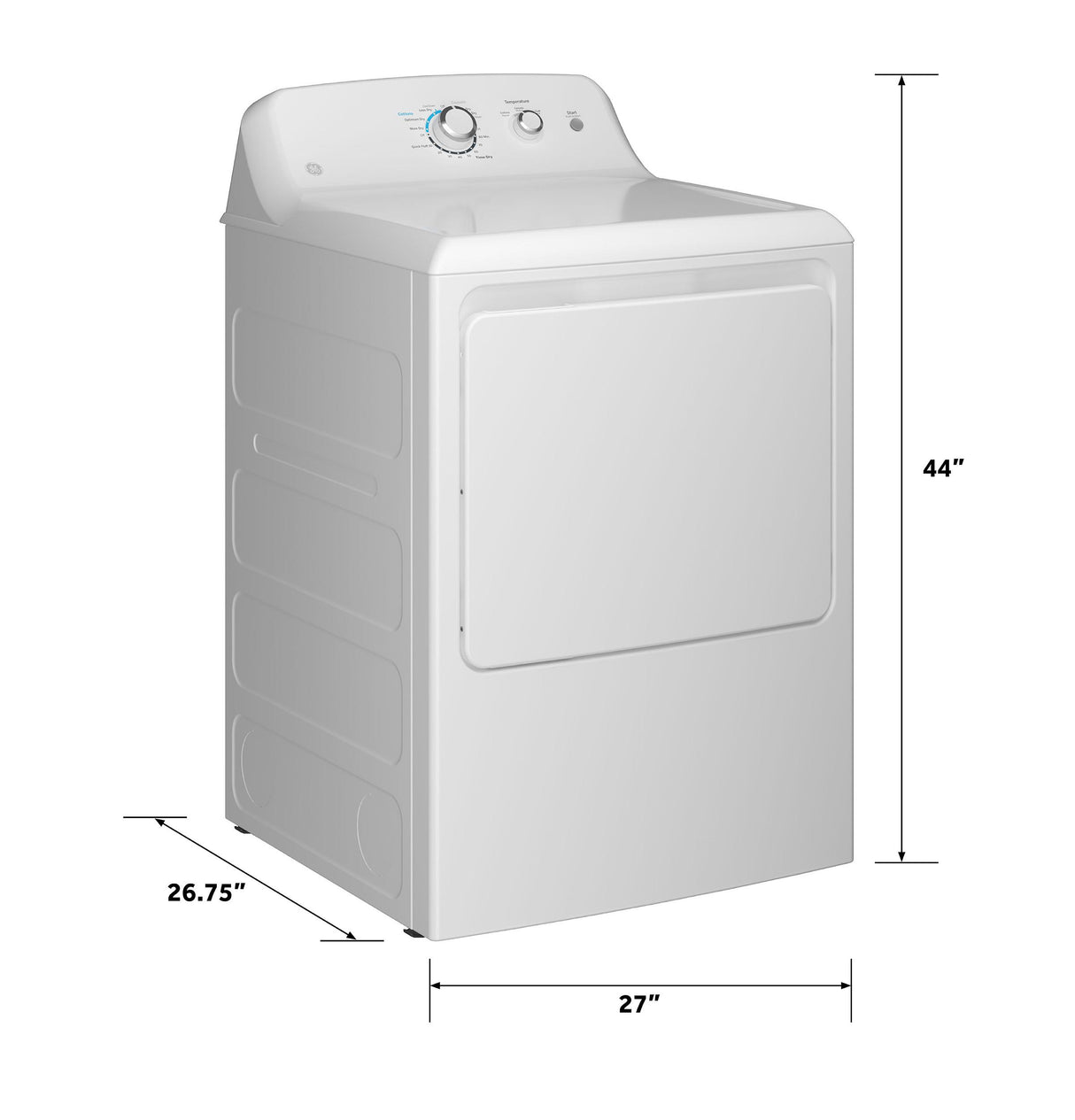GE 6.2 cu. ft. Capacity Electric Dryer with Up To 120 ft. Venting and Shallow Depth
