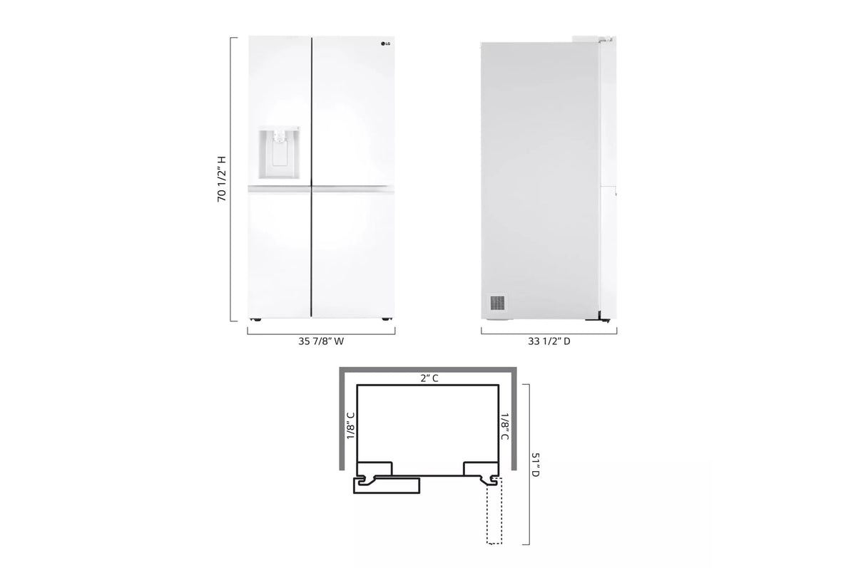27 cu. ft. Side-by-Side Refrigerator with Smooth Touch Ice Dispenser