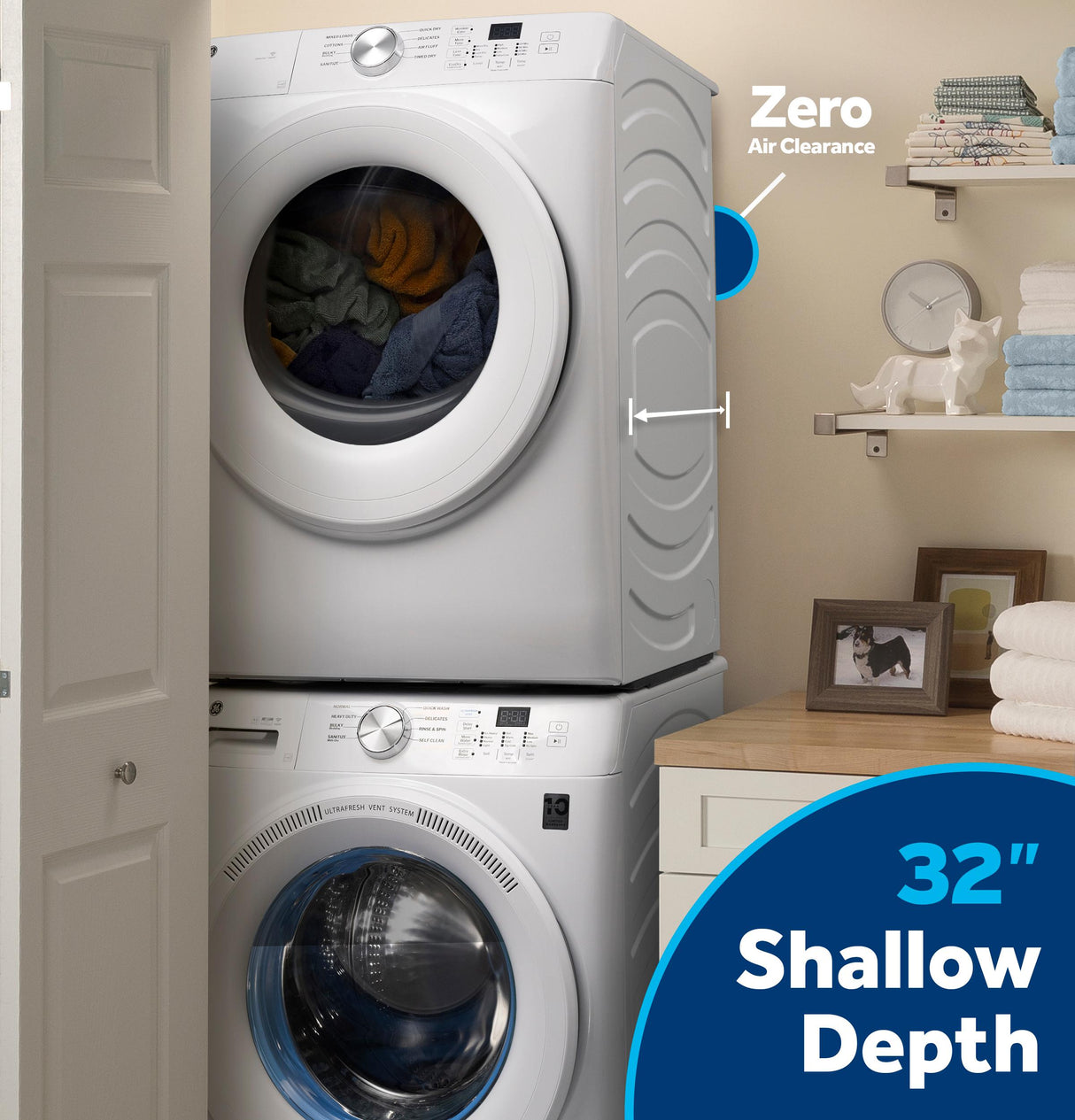 GE® ENERGY STAR® 4.6 cu. ft. Capacity Smart Front Load Washer with UltraFresh Vent System with OdorBlock™