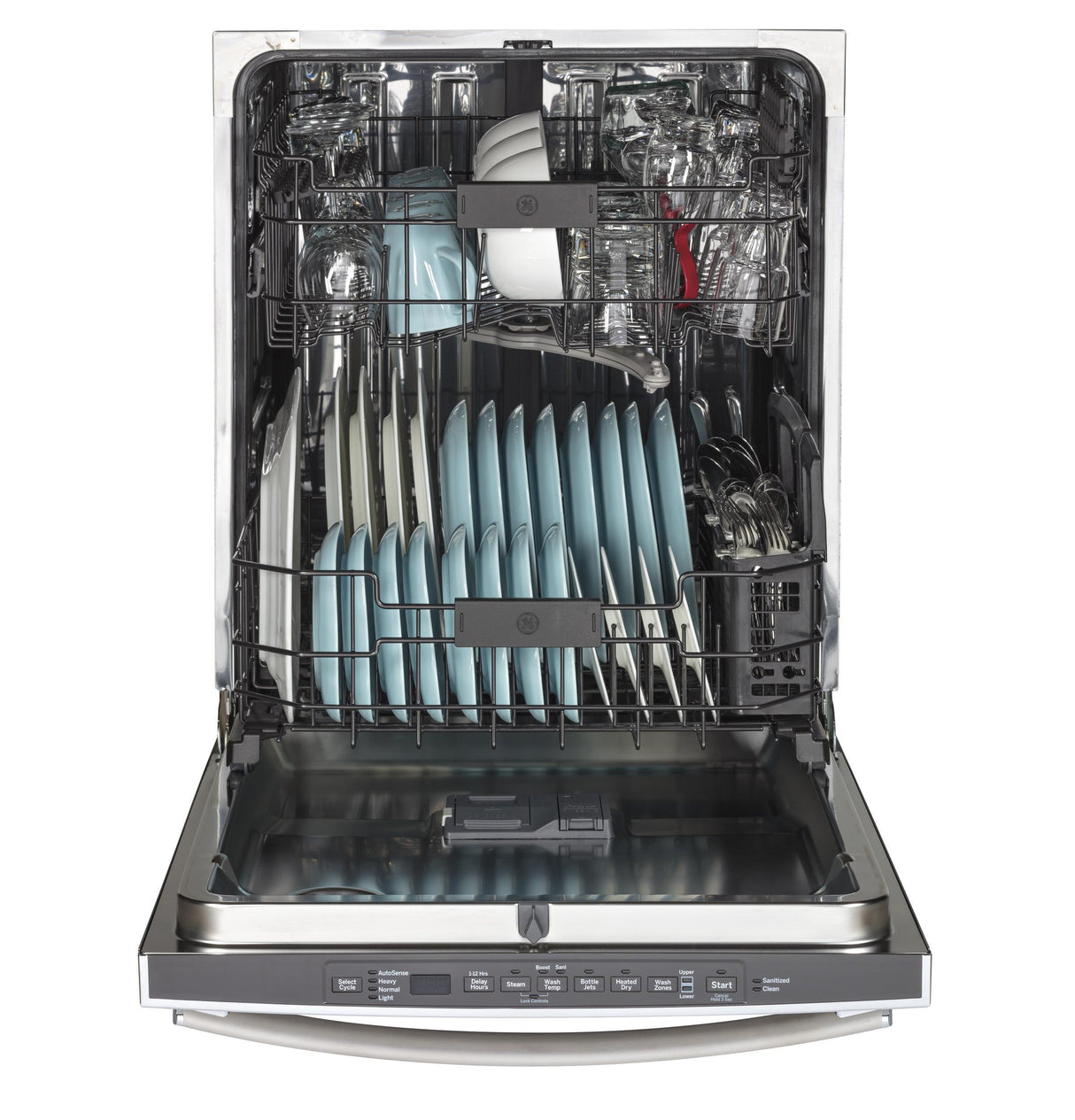 GE® Stainless Steel Interior Dishwasher with Hidden Controls