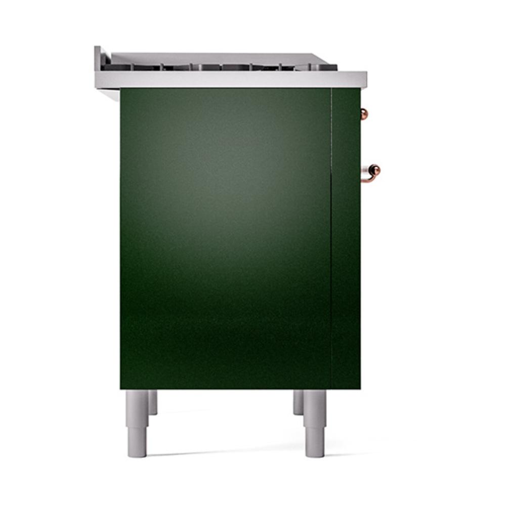ILVE UN36FQNMPEGPLP Nostalgie II Noblesse 36 inch Dual Fuel Range (Liquid Propane, Solid Door, Emerald Green, Copper)